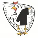 chicken holding surfboard tattoo design idea