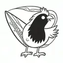 chicken holding surfboard tattoo design idea