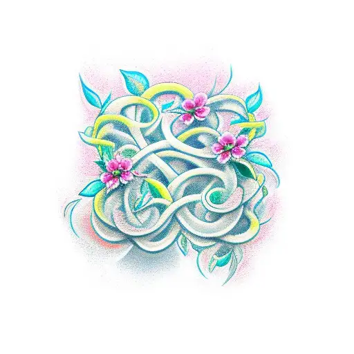 floral vines tattoo design idea