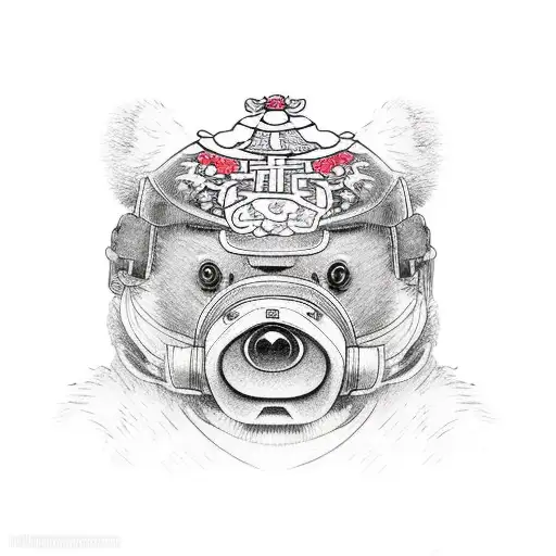 paddington bear on bike tattoo design idea