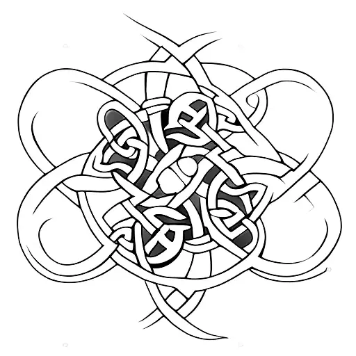 Celtic Knot with a 4 leaf clover in it tattoo design idea