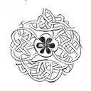 Celtic Knot with a 4 leaf clover in it tattoo design idea