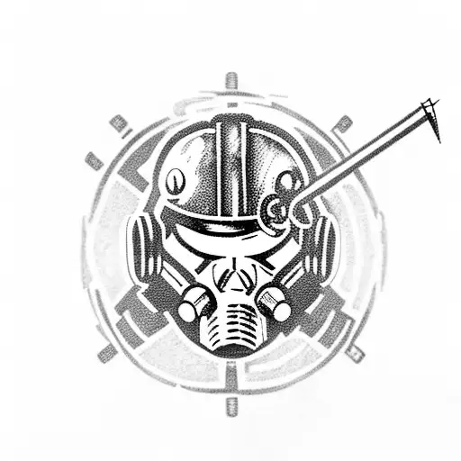 fallout pipboy and brotherhood of steel tattoo design idea
