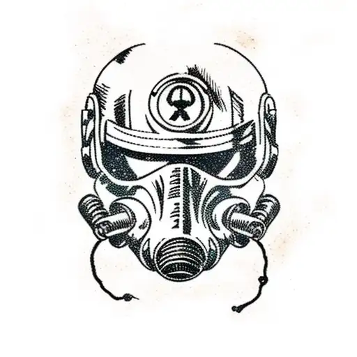 fallout brotherhood of steel mask tattoo design idea