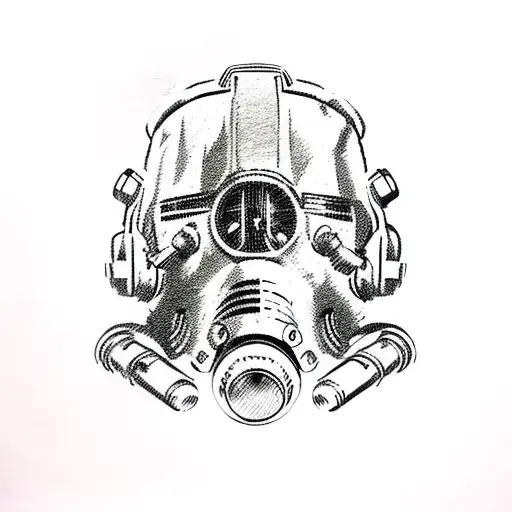fallout brotherhood of steel mask tattoo design idea