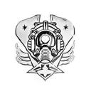 fallout brotherhood of steel mask tattoo design idea