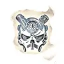 fallout brotherhood of steel mask tattoo design idea