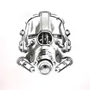 fallout brotherhood of steel mask tattoo design idea