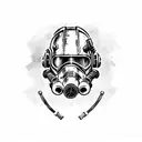 fallout brotherhood of steel mask tattoo design idea