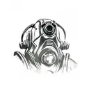 fallout brotherhood of steel mask tattoo design idea