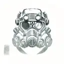fallout brotherhood of steel mask tattoo design idea