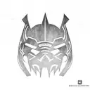 brotherhood of steel mask with thunderstorms tattoo design idea
