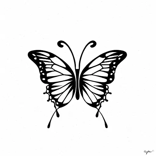 three butterfly tattoo design idea