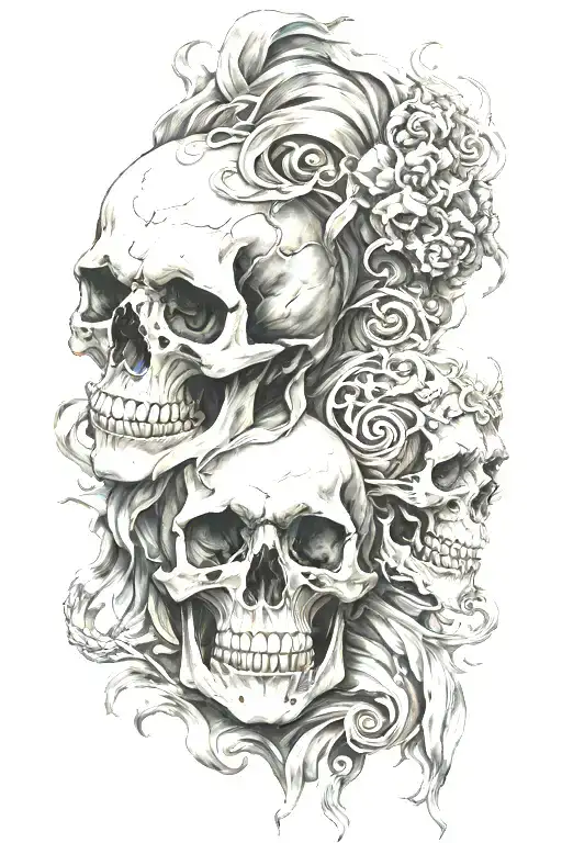 skull and hades Greek god tattoo design idea