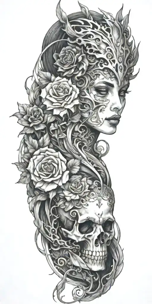dark fantasy inspired tattoo tattoo design idea