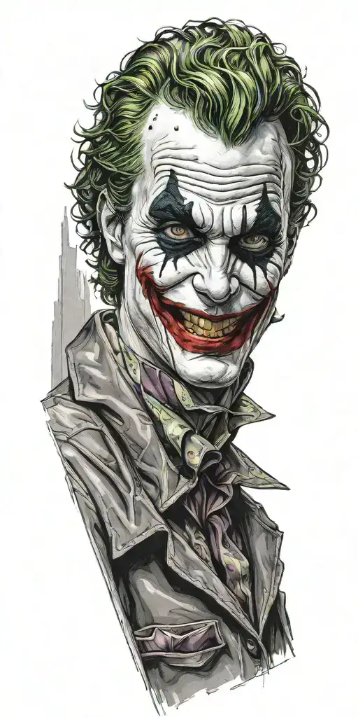 joker inspired tattoo tattoo design idea