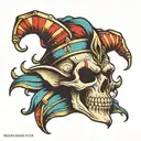 jester skull tattoo design idea