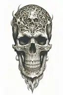 skulls and flames tattoo design idea