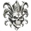 jester skull tattoo design idea