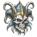 jester skull tattoo design idea