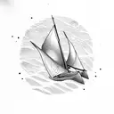 pyla dune + sailboat tattoo design idea