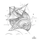 pyla dune + sailboat tattoo design idea