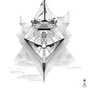 pyla dune + sailboat tattoo design idea