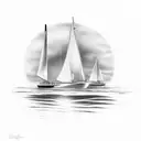 pyla dune + sailboat tattoo design idea