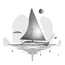 pyla dune + sailboat tattoo design idea