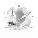 pyla dune + sailboat tattoo design idea