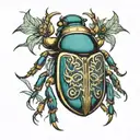 scarab beetle tattoo design idea