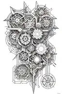 bio mechanical tattoo design idea