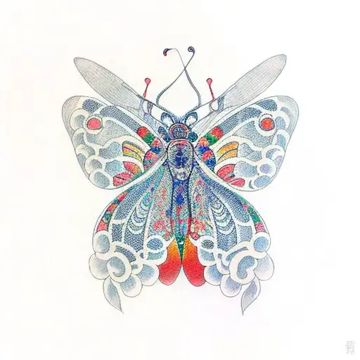 large nutterfly with cage tattoo design idea
