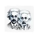 albert einstein e tesla em um fechamento de braço  tattoo design idea