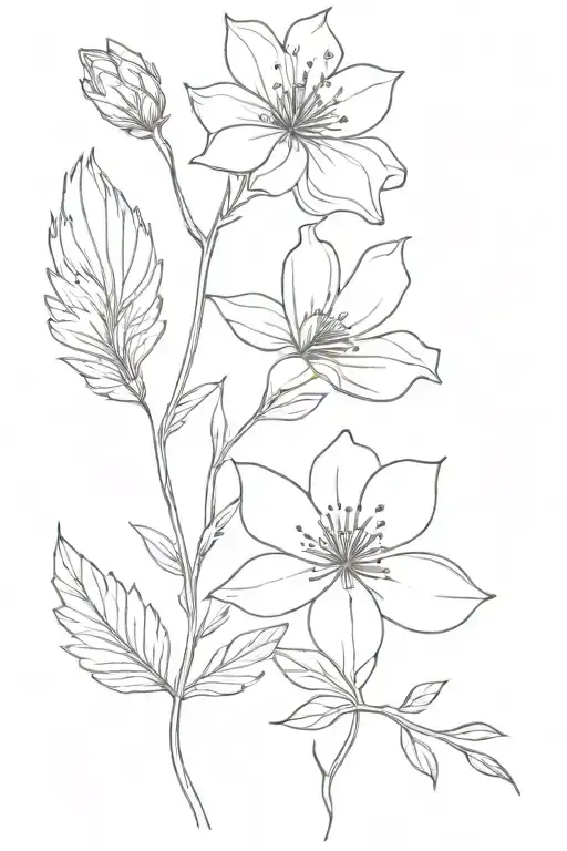 birthflower October and December tattoo design idea