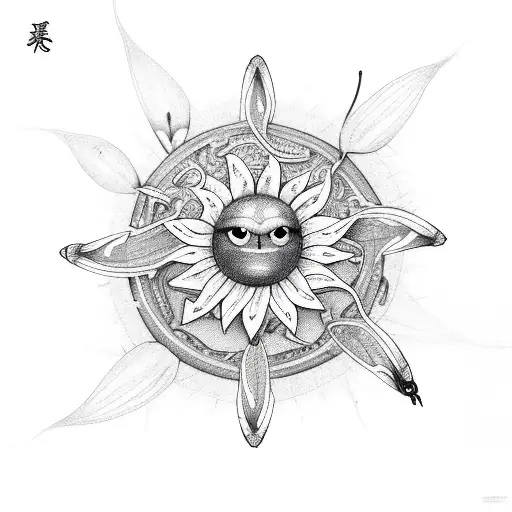 snake , dragon flies, butterflies, sun flowers, cherry blossoms, water Lillie's  tattoo design idea