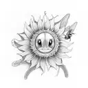 snake , dragon flies, butterflies, sun flowers, cherry blossoms, water Lillie's  tattoo design idea