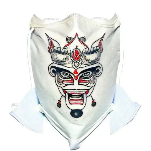 kerala gulikan theyyam face mask in japanes traditional style tattoo tattoo design idea