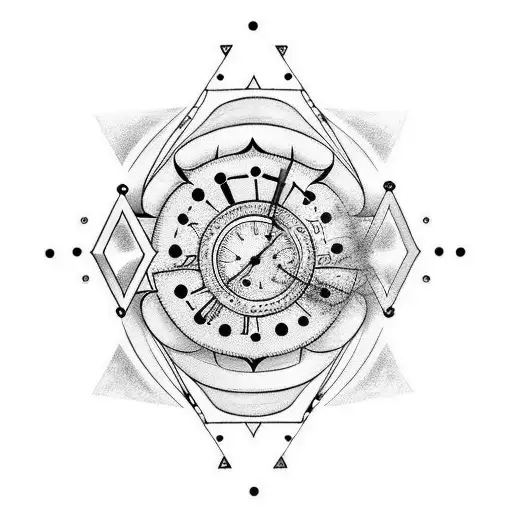 clock at 9:45 with the name Evelyn  tattoo design idea