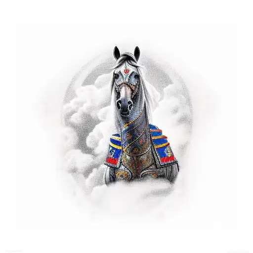 cossack, horse, steppe tattoo design idea