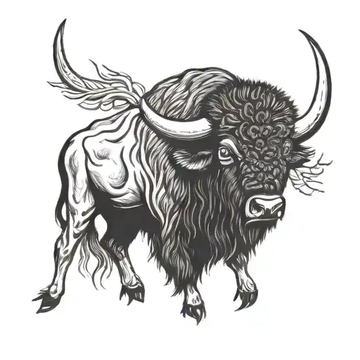 buffalo head tattoo tattoo design idea