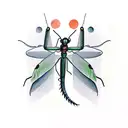 Crow eating a praying mantis tattoo design idea