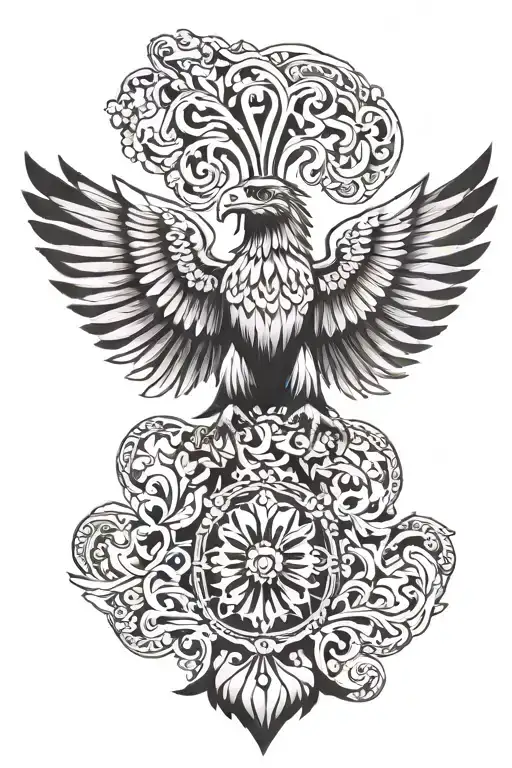 Mexican eagle tattoo design idea