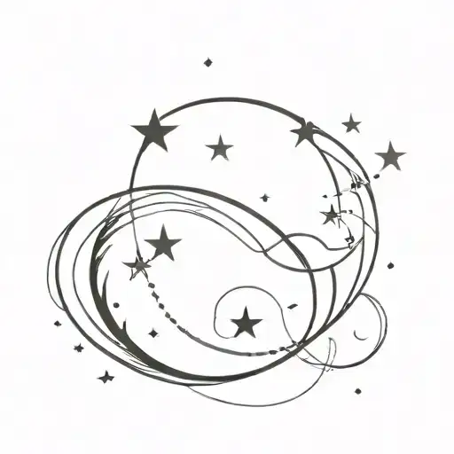 moon and stars with infinity symbol with heart tattoo design idea