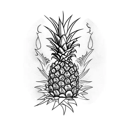 Phoenix with Pineapple in talons tattoo design idea