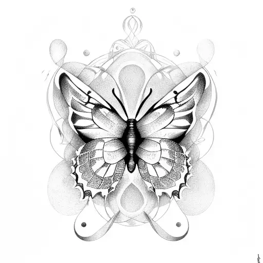 butterfly, infinity, grapes tattoo design idea