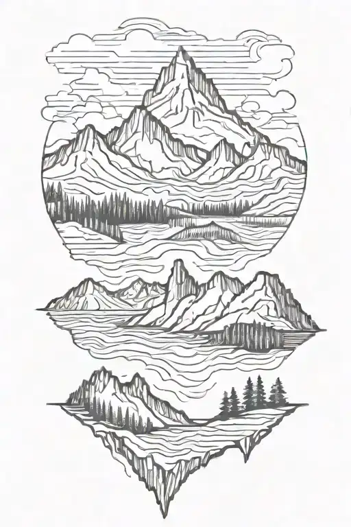 Mountain tattoo design idea