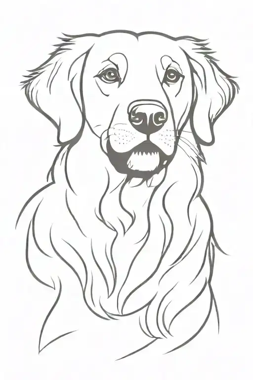 golden retriever simple one line art tattoo tattoo design idea