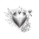 heart and lily tattoo design idea