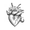 heart and lily tattoo design idea